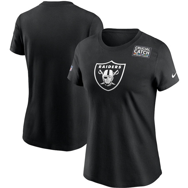 Women's Las Vegas Raiders Black NFL 2020 Sideline Crucial Catch Performance T-Shirt(Run Small) Women's Las Vegas Raiders Black NFL 2020 Sideline Crucial Catch Performance T-Shirt(Run Small)